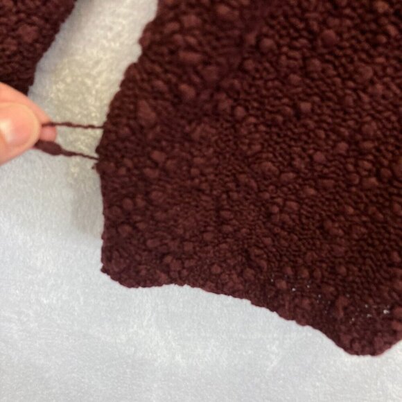 Vintage Woods & Gray Bubble Knit Sweater Womens Size Medium Chunky Mahogany Red - Picture 7 of 16